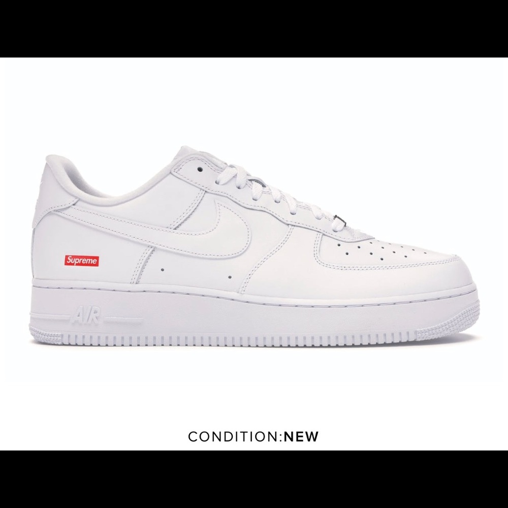 Nike supreme Air Force ones white